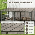 thumbnail image 6 of Howsvn 12' x 20' Lean to Gazebo, Wall-Mounted Hardtop Gazebo with Sloping Roof and Curtains & Netting, Outdoor Aluminum Frame Pergola Canopy for Patio, Garden, Lawn, 6 of 9