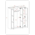 thumbnail image 3 of 100% Solid Wood Urban 3-Door Wardrobe Armoire with Mirrored Doors, 3 of 4