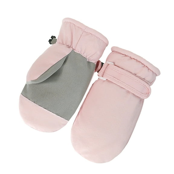 Bibifish Toddler Water-Proof Mittens Fleece Lined Skiing Gloves Kids Baby Winter Snow Outdoor Activities Gloves For Girls Boys