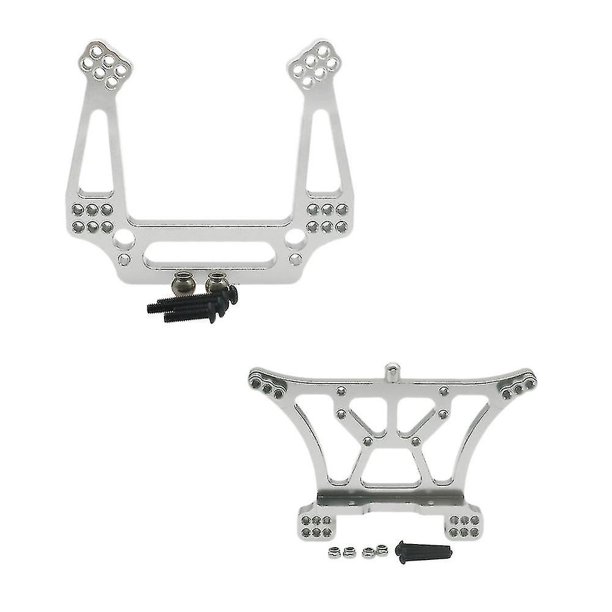Amortiguador trasero de torre de choque delantero de metal para Traxxas Slash Silver