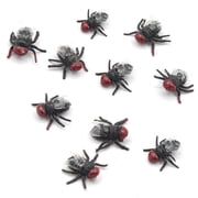 10pcs Fake Fly Flies Bug Plastic Mock Insects Reptile Joke Toys Prank Scary Trick Tricky Brains for Fool's Day Party