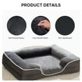 thumbnail image 3 of EDX Dog Bed 28"x23" Orthopedic Dog Sofa Bed Medium, Supportive Foam Pet Couch Bed with Removable Washable Cover, Grey, 3 of 10