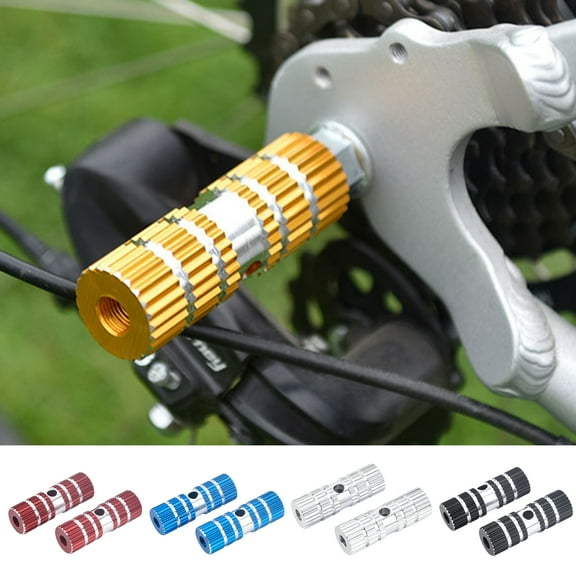 Kripyery 1 Pair Anti slip Strong Load bearing High Hardness Bike Rear Pedals Aluminum Foot Rest Pegs Bike Accessories