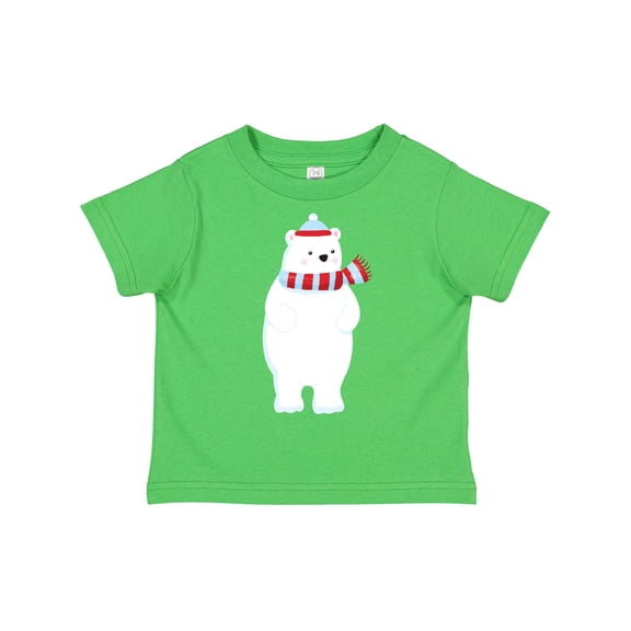 Inktastic Polar Bear, Cute Bear, Bear with Scarf, Hat Boys or Girls Toddler T-Shirt