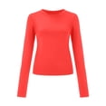 thumbnail image 4 of Womens Athletic Tops Valentines Day Shirts for Women Shirt Women Cold Gear Girls Shirts Long Sleeve Solid T Shirt Loose Athletic Tees Fashion Womens T Loose Tops Summer Solid Tee Red L, 4 of 4