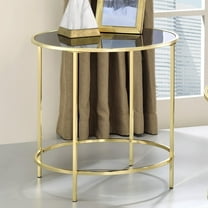 Furniture of America Harre Glass Top Side Table, Gold