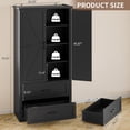 thumbnail image 2 of FANRAL 71” Tall Pantry Organizers and Storage Cabinet with Barn Doors & Drawers,Adjustable Shelf for Kitchen Dining Room Living Room Bathroom Office,Black Pantry Cabinet, 2 of 8