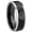 Black 2 Tone Beveled Edge, variant on Waylon Jennings Beveled Edge Rose Gold Tungsten Engraved Ring 10MM