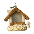 thumbnail image 3 of Casa para pájaros para exteriores, nido para pájaros, decoración decorativa para pájaros, refugio para aves, caja de cría para jardín, patio de loros Forma de casa con techo de paja, 3 of 8