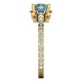 thumbnail image 3 of 1.465 ct Round Cut Blue Moissanite Solitaire with Accents Engagement Ring for Women in 18K Yellow Gold, 3 of 5