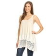 thumbnail image 3 of Women's Lace Trimmed Tank Tops Casual Loose Fit Sleeveless Camisoles Dress Blouse Shirt, 3 of 5