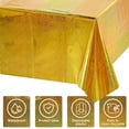 thumbnail image 4 of SINGOMON 2PCS Gold Table Cloth Glitter Gold Tablecloth Glitter Laser Disposable Tablecloth Waterproof Tablecloth 54x108 inches Plastic Table Cloth Picnic Table Covers for Gold Birthday Decorations, 4 of 6
