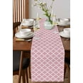 thumbnail image 4 of ERUNPONLY Pink Moroccon Table Runner - 72 Inch Long Romantic Minimalist Modern Aesthetic Cotton and Linen Blended Dress Scarves Farmhouse Table Runner for Kitchen Dining, Coffee Table, 16"x72", 4 of 8