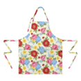 thumbnail image 2 of Pioneer Flower Floral Print Pattern Apron for Women and Men, Cotton Linen Waterproof with Pockets, Adjustable, 33x27 Inch for Kitchen, Gardening, BBQ, Salon, 2 of 6
