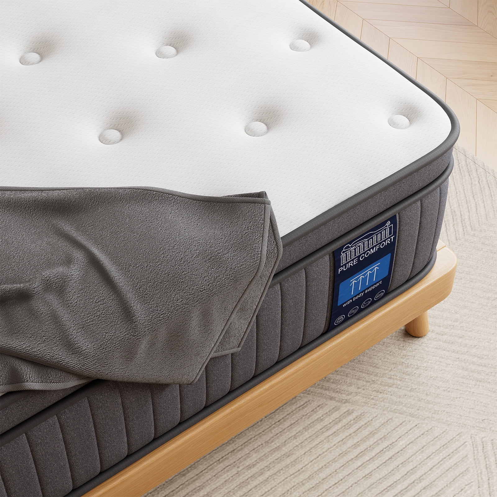 Mubulily Full Size Mattress, 8 inch Memory Foam Hybrid Mattress in a Box, Medium