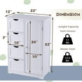 thumbnail image 3 of GLACER Bathroom Floor Cabinet, Multifunctional Storage Cabinet with 4 Drawers and 1 Door, Wooden Side Storage Organizer for Bathroom, Living Room or Kitchen, 22 x 12 x 32 inches (White), 3 of 7