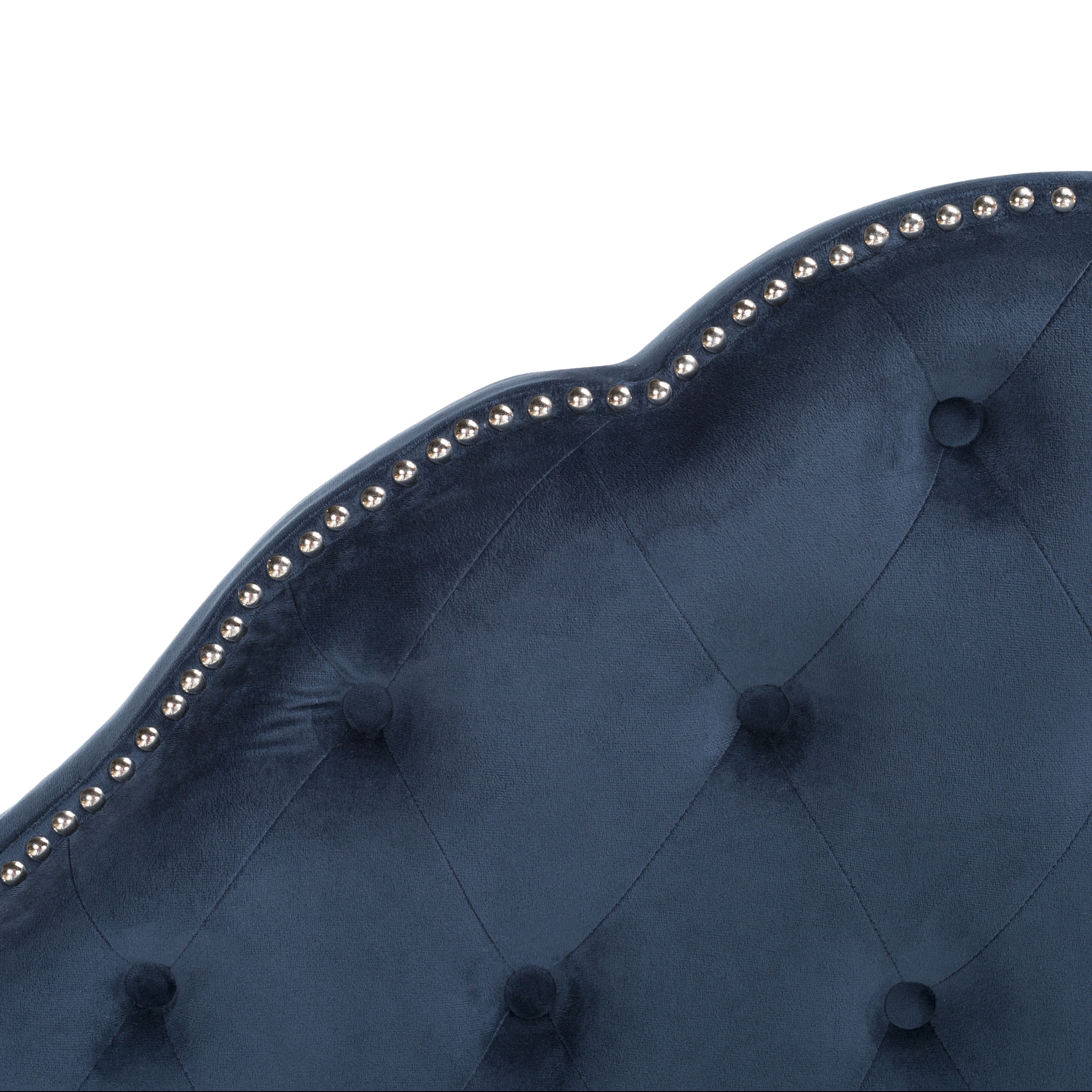 SAFAVIEH Beckham Modern Glam Tufted Headboard with Nail Heads, Full, Navy