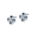 thumbnail image 2 of 1/3 Carat (Ctw) Natural Blue Sapphire Earrings in 14K White Gold, 2 of 5