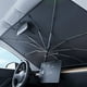 thumbnail image 5 of Paraguas parasol universal para coche | Protección solar del parabrisas | Diseño plegable de aislamiento térmico | 55,1 x 31,5 pulgadas | Aleación ligera y tela | Negro | Almacenamiento compacto, 5 of 7