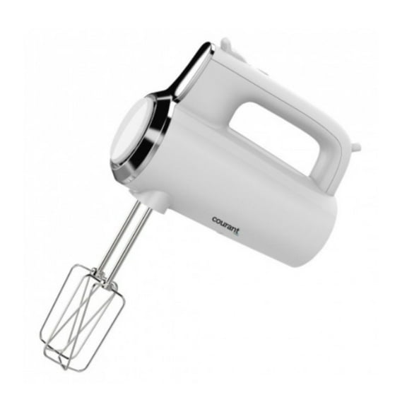 Courant 250W 5-Speed Hand Mixer with Turbo Function Eject Button and Dishwasher Safe Attachments (White)
