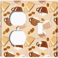 thumbnail image 4 of Metal Light Switch Plate Cover Latte Coffee Beans Brown COF010, 4 of 14