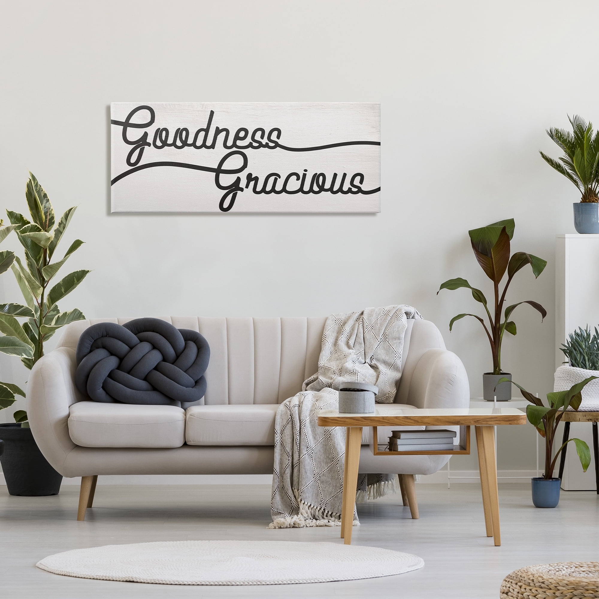 Stupell Industries Bold Goodness Gracious Phrase Minimal Family Text Typography Painting Gallery Wrapped Canvas Print Wall Art, 20 x 48