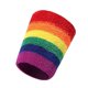 thumbnail image 2 of Striped Wrist Sweatbands Athletic Sports Tennis Football Basketball Cotton Rainbow color Gay Pride Terry Cloth Wristbands 2 Pack 8 x 8cm, 2 of 5