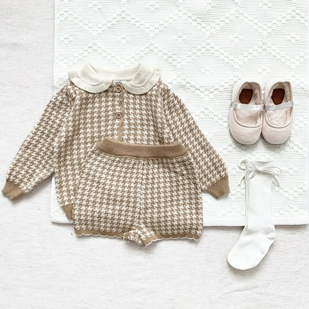 

Small fragrant sweater suit Lotus collar shorts cardigan suit