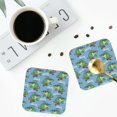 thumbnail image 5 of Pofeuu Crocodile Riding Skateboard Print Leather Coasters Set of 6, Round Cups Mugs Mat Pad for Home Kitchen Heat Resistant Drink Coasters,Square, 5 of 7