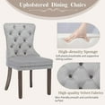 thumbnail image 2 of KCC Velvet Dining Chairs Set of 6, Upholstered High-end Tufted Dining Room Chair with Nailhead Back Ring Pull Trim Solid Wood Legs, Nikki Collection Modern Style for Kitchen, Light Grey, 2 of 9