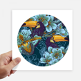 thumbnail image 1 of Orchid Bird Square Continuous Pattern Animal Sticker Tags Wall Picture Laptop Decal Self adhesive, 1 of 1