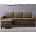thumbnail image 2 of Puremind Sectional Couch for Living Room, 78inch L Shaped Sectional Sofa with Storage Ottoman and Side Pocket, Living Room Furniture Set,Coffee, 2 of 9