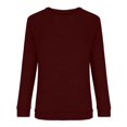 thumbnail image 4 of Idoravan Long Sleeve Shirts for Women,Ladies, Fashion Women Long Sleeve Comfortable Breathable Round--Neck Shirt Tops Wine S, 4 of 8