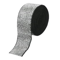 Uxcell Metallic Glitter Velvet Ribbon 1 9/16"x 5 Yard Single Face Sparkle Ribbon Gift Wrapping Silver on Black