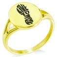 thumbnail image 1 of Stainless Steel Live to Run Minimalist Oval Top Polished Statement Ring, 1 of 1