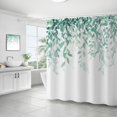 thumbnail image 1 of Cortina de baño, cortina de ducha de plantas verdes, impermeable y a prueba de moho, impresión digital 3D, partición de cortina de baño de bosque, no requiere perforación, XF27, 90*180, 1 of 1