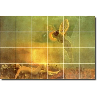Ceramic Tile Mural-John Grimshaw Mythology Bathroom Tile Mural 18. 25.5" w x 17" h using (24) 4.25 x 4.25 ceramic tiles