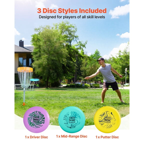 Disc Golf Set,3 Pack Disc Golf Starter Set,Beginners Flying Discs for Full-Body Strength Training,with Putter,Mid-Range,Driver,PDGA Approved,for Outdoor Backyard,Lawn,Beach,and Park