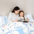 thumbnail image 4 of Manfei Teens Cartoon L Personalized Initial Queen Comforter Set 3pcs,Girls Kids Blue Polka Dots Bedding Comforter Set,Luxury Bedroom Decor, 4 of 6