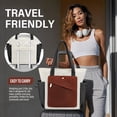 thumbnail image 5 of Gocvo 2pcs Work Tote Bags for Women, Large Capacity Puffer Tote Bags for Women, Multi-pocket Quilted Tote Bag for Work (Brown), 5 of 7