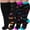 Black Purple Blue, variant on 3 Pairs Medical Sport Plus Size Compression Socks - 20-30mmHg Graduated Knee-High Support for Men & Women, Ideal for Soccer, Running, and Nurses