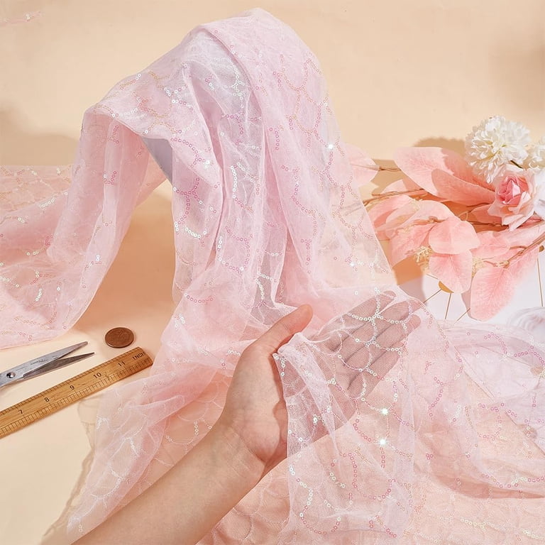 Polyester 3x4.27inch Polyester Lace Fabric with Paillette Pink Lace Net  Fabrics for DIY Clothing Accessories for DIY Wedding Dress Costume Garment  Accessories Polyester - Walmart.com