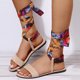 thumbnail image 1 of Sandalias con correa en el tobillo para mujer Zapatos de ocio para mujer de verano de colores mezclados a la moda Wmkox8yii  shjk2753, 1 of 9
