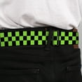 thumbnail image 4 of Buckle-Down Belt, Seatbelt Buckle Belt, Checker Black Neon Green, 34 to 52 Inches, 4 of 9