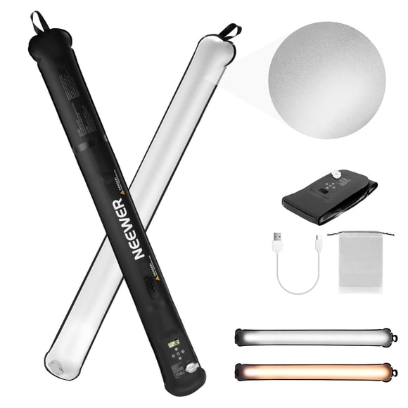 NEEWER Basic 21W Handheld LED Fill Light 35.5"/90cm, Bi Color Portable Inflatable TPU Video Lighting, 2700-6500K 1300Lux 12 Effects CRI95 2500mAh Bat