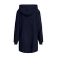 thumbnail image 4 of Cárdigan de Larga con Capucha y Cremallera para Mujer, Chaqueta Holgada de Felpa, Chaqueta de Felpa para Mujer Azul Marino S, 4 of 8