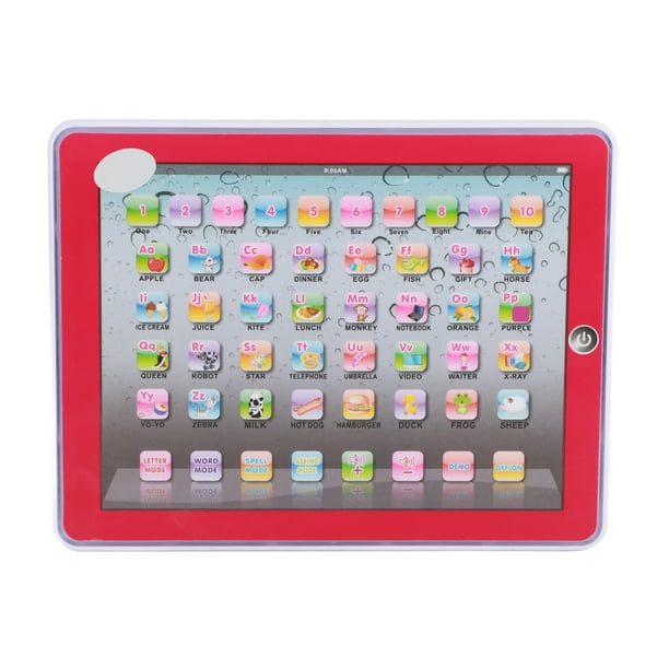 Bebé niños niños pequeños aprendiendo inglés máquina tableta juguete de estudio educativo temprano (rosa)