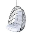 thumbnail image 6 of Swing Hammock Egg Basket Chairs Without Stand Indoor Outdoor, UV Resistant Cushion Hanging Chair, Foldable Frame 350lbs Capacity Ceiling Hammock Chair for Patio Porch Backyard Balcony, 6 of 7