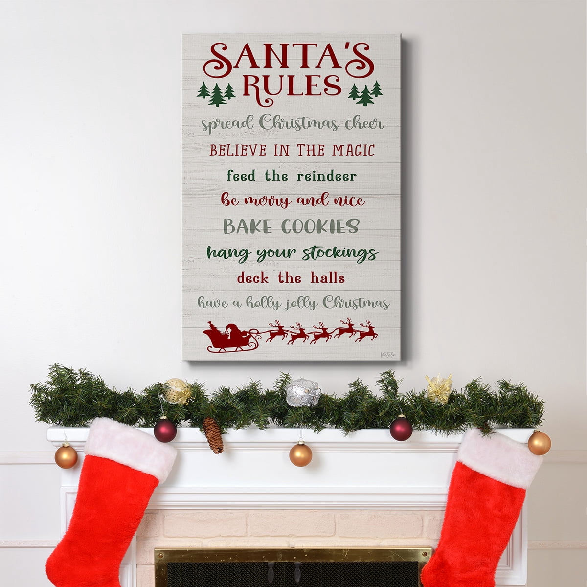 Santa's Rules- Gallery Wrapped Canvas