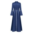 thumbnail image 4 of HULIJA Clergy Robe Dress for Womens Flared Sleeves Maxi Gown Church Robe Choir Performance Halloween Navy Blue XL, 4 of 7